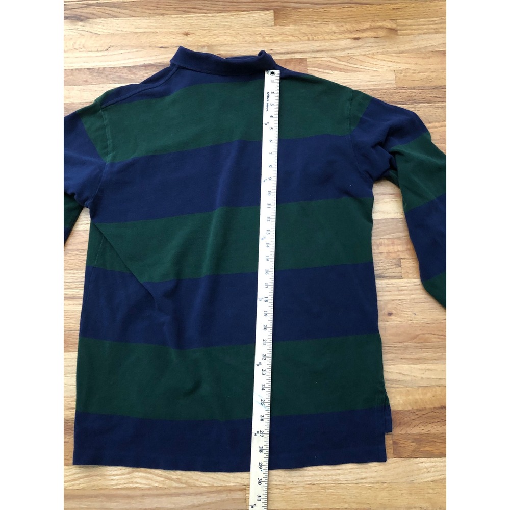 Polo Ralph Lauren Rugby Men's Shirt Long Sleeve Striped Logo XL Green Navy‎ - Picture 7 of 10